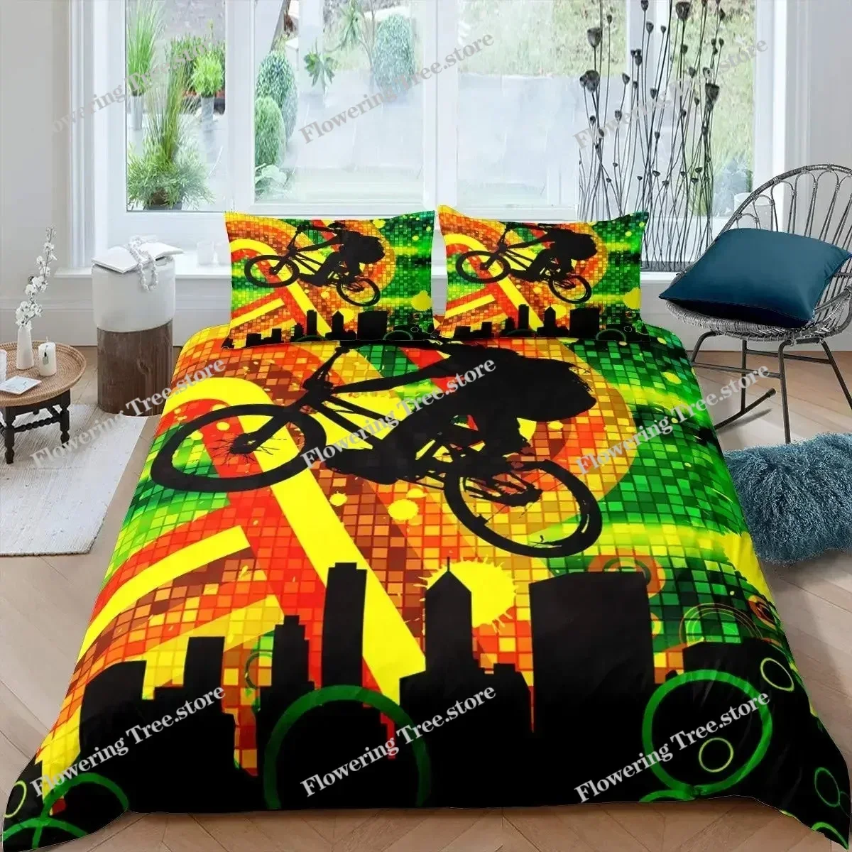 Bicycle Duvet Cover Set Microf - Mountain Biking Europe 评论和价格